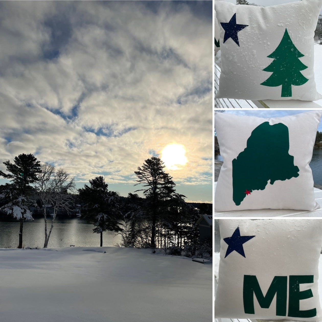 Maine State Flag Pillow