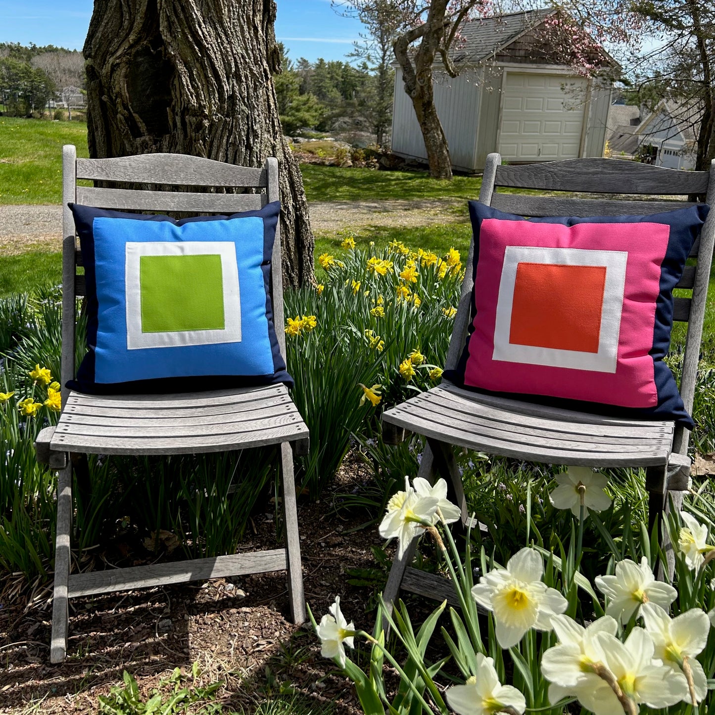 Hot Pink Colorblock Pillow