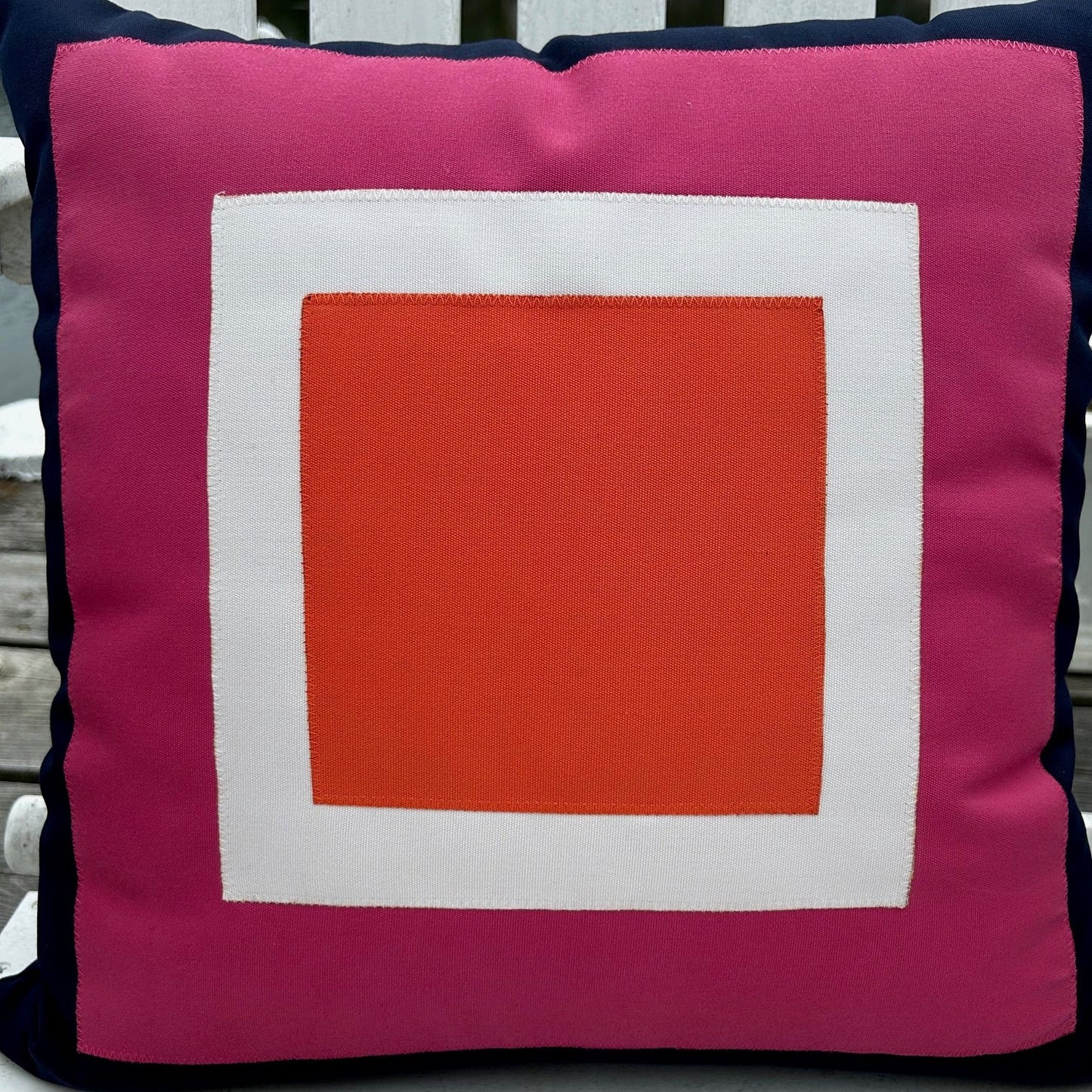 Hot Pink Colorblock Pillow