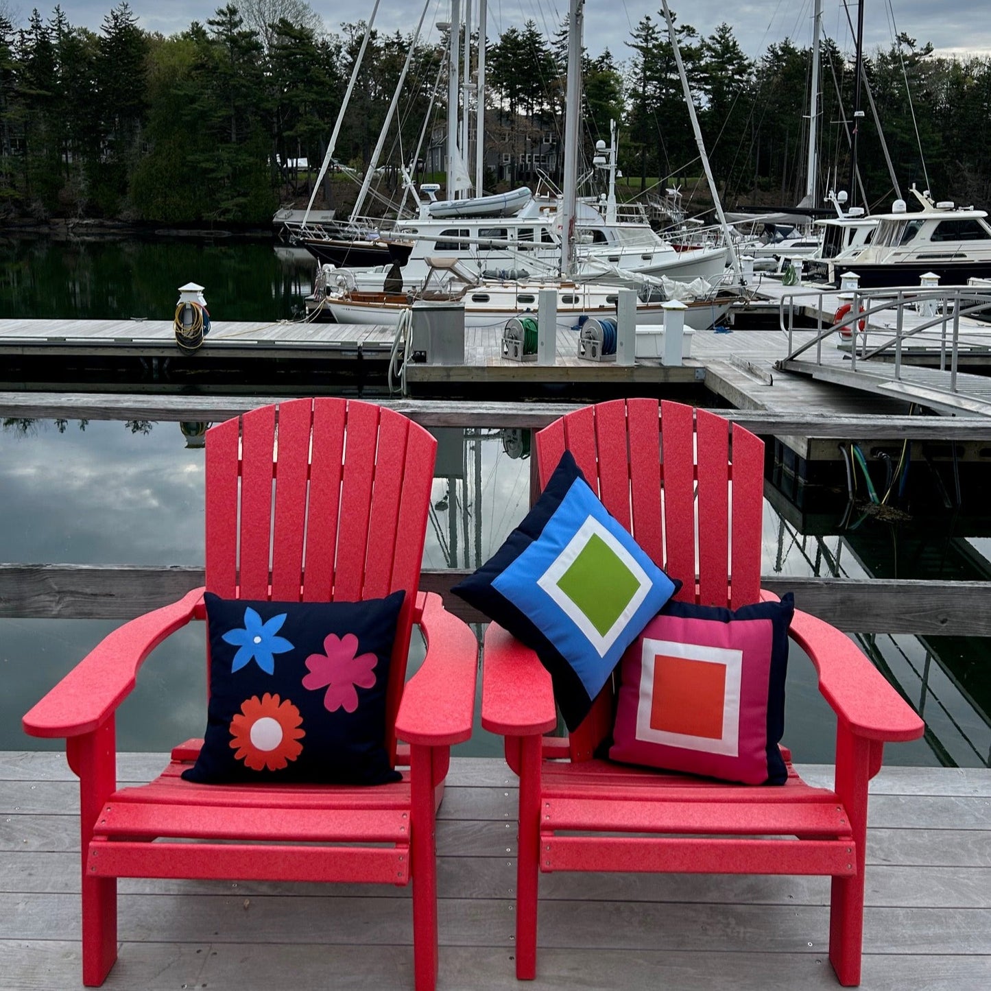 Hot Pink Colorblock Pillow