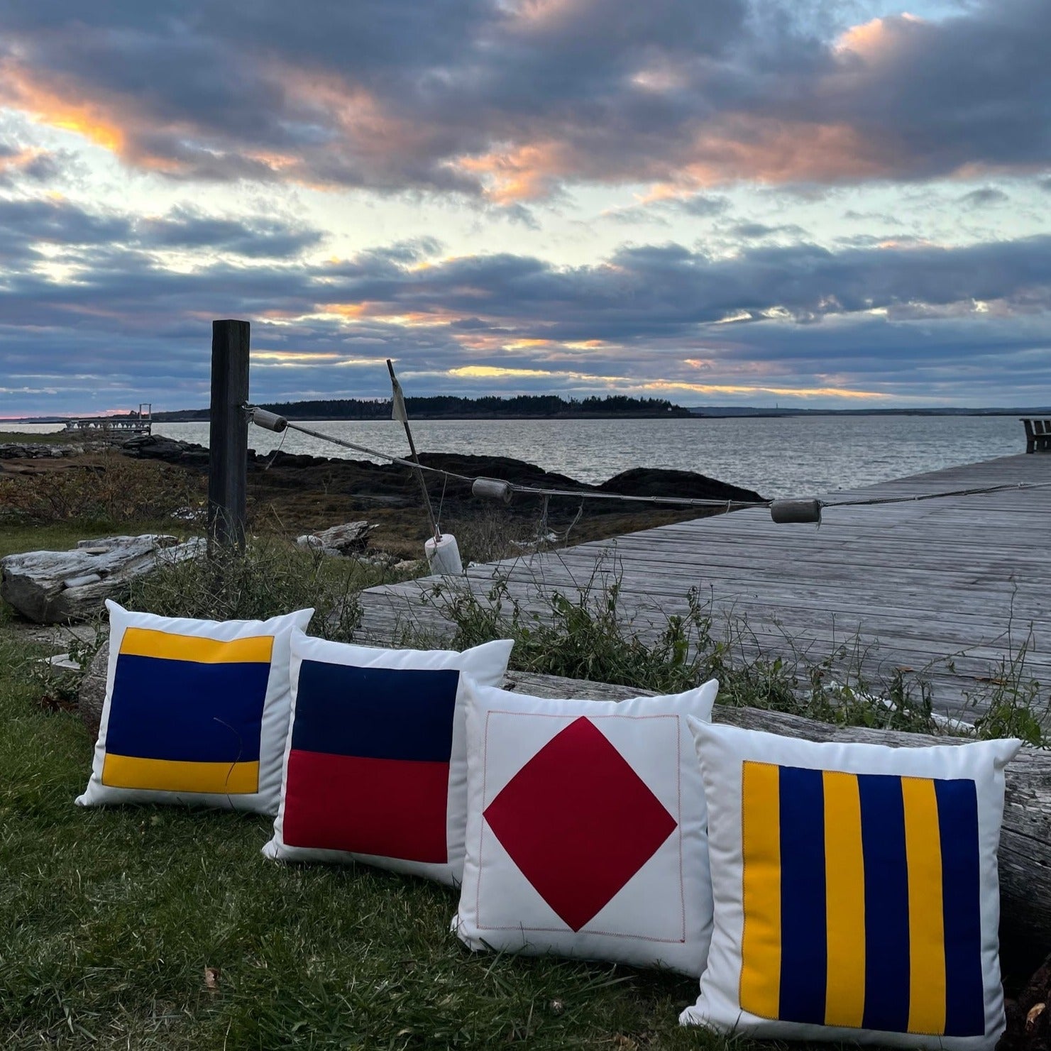 Nautical flag clearance pillows