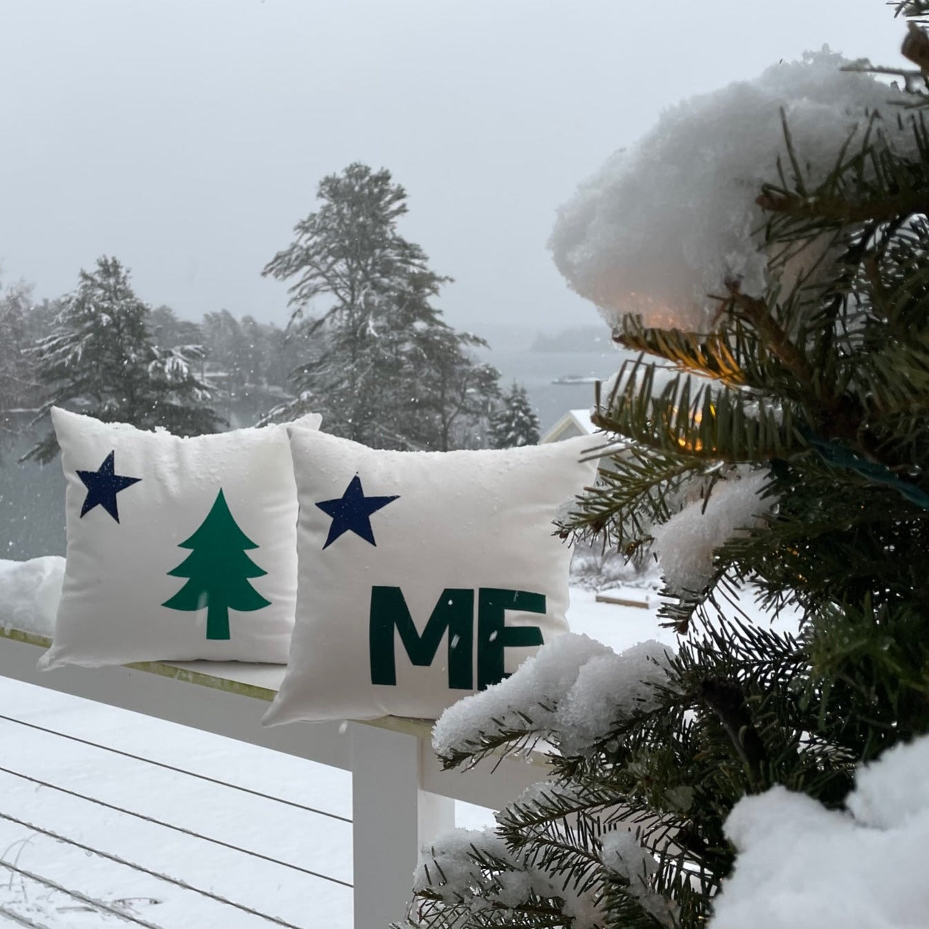 State of Maine Flag Pillow
